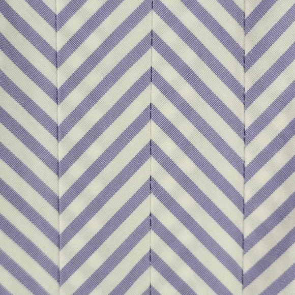 Talbots Womens Size 14 Button Up Shirt Purple White Chevron Cotton - Picture 5 of 8